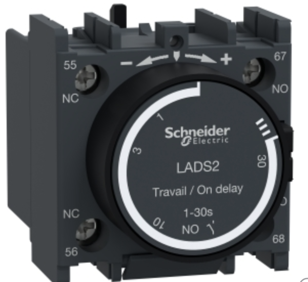 Temporizador con retardoa a la conexión, marca SCHNEIDER de trabajo - 1-30s - 1NO+1NC