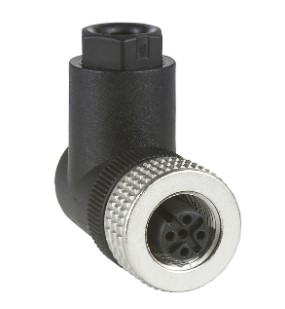 Conector hembra M12 de 4 pines acodado, prensaestopas Pg 7