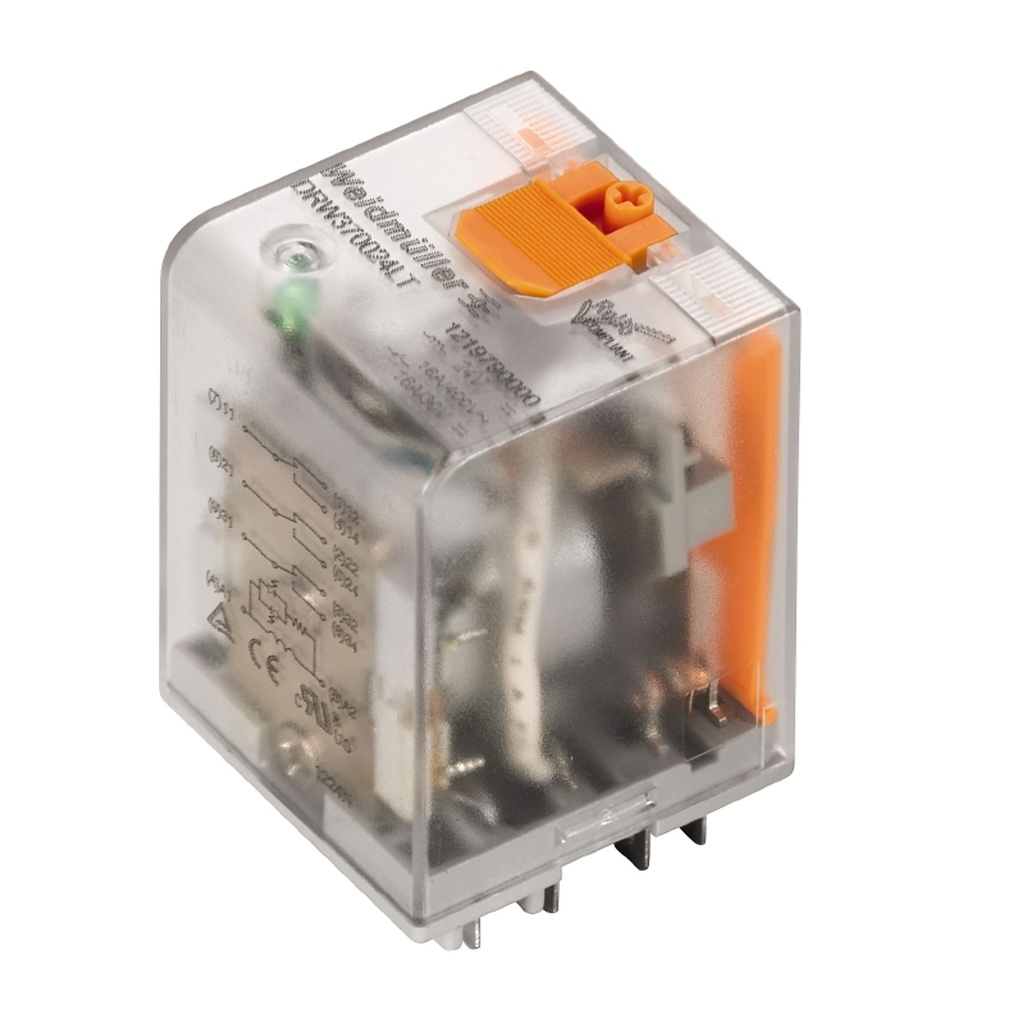 Relé de Control marca Weidmüller Serie DRW; Amperaje 16A, Bobina 230VAC Contactos CO 3