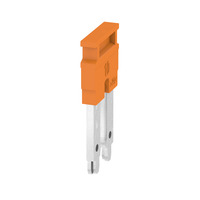 Puente transversal marca WEIDMULLER serie ZQV 10. 57A, Polos: 2, Paso en mm (P): 10mm, Aislado: Sí, Anchura: 17.8mm, naranja,