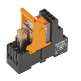 Relé de Control c/base marca Weidmüller Serie RCMKIT-I; 12A, Bobina 230VAC Contactos CO 2 Salida 250VAC brida-tornillo   