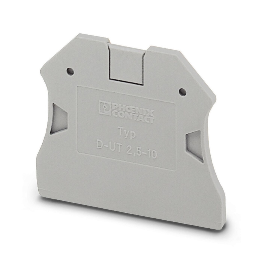 Tapa Final marca PHOENIX CONTACT Serie D-UT 2.5/10; Medidas 47x2.2x39.8mm Color Gris    