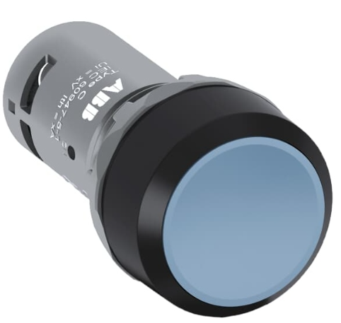 Pulsador marca ABB Serie CP2; Color Azul No Iluminado Momentáneo Diámetro 22mm Contacto 1NO Contacto 1NC