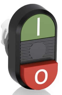 Pulsador marca ABB Serie MDP; Color Verde/Rojo No Iluminado Momentáneo Diámetro 22mm sin bloque de contacto