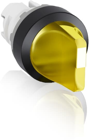Selector marca ABB Serie M2SS2; Color Amarillo Iluminado posiciones 2, sostenido, Diámetro 22mm. (M2SS2-11Y)  