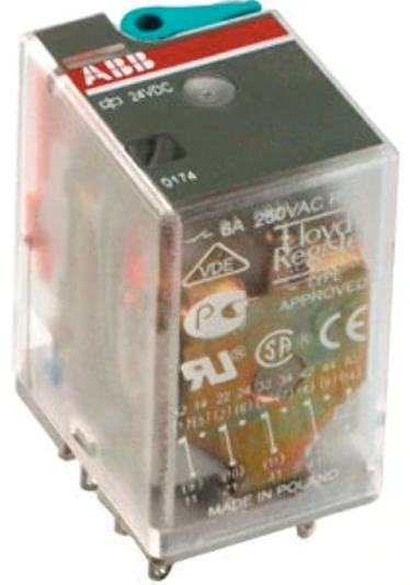 Relé marca ABB Serie CR-M; Bobina 24VDC Contactos CO 4  