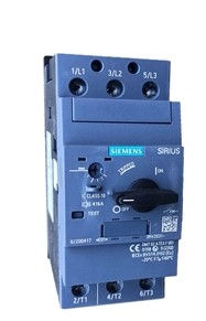 Arrancador de motor manual/protector de sobrecarga Siemens 3RV2031-4PB10, ajustable de 28 a 36 A, se monta en riel DIN y tiene una característica de disparo de clase 20.