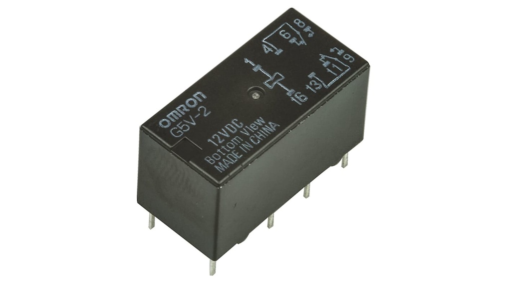 Relé de Control marca OMRON Serie G5V-2; 2A, Bobina 12VDC Contactos CO 1. (sin enclavamiento)