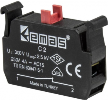 Bloque de Contacto Auxiliar/Stop marca EMAS Serie CM/CP; Contactos 1NC     