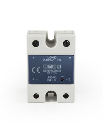 EMAS, Rele de estado Solido, 25A, 50-480V, Load: 50-480V, Input: 4-32VDC