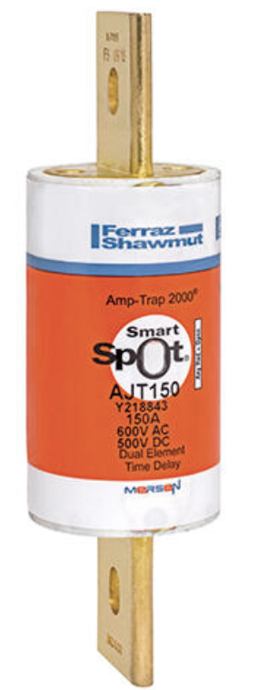 Fusible marca MERSEN Serie AJT; Amperaje 150A Acción Con Retardo Clase J      