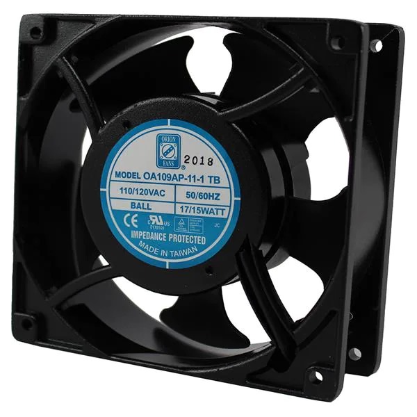 Ventilador Axial AC Fan marca ORION FANS Serie OA109A; Voltaje 110VAC Dimensiones 120x120x38mm (4.7”x1.5”)       