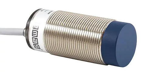 Sensor de Proximidad marca EMAS Serie SIM; Tipo Inductivo Alimentación 10-30VDC 8mm Tamaño de Sensor M18 Salida NPN/NO, con Cable 2M.