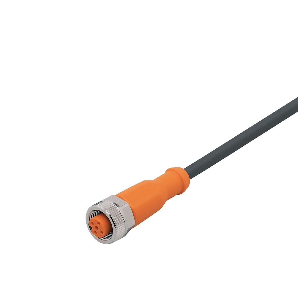Cable de conexión con conector hembra M12 acodado, codificación A, 5 metros,4 x 0,34 mm², 4A,  hasta 250 V AC / 300 V DC