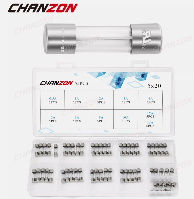 Fusibles AGC de tubo de vidrio, 5x20mm, 6x30mm, soplado rápido y lento, 0,5-15A, 125V, 250V, juego surtido Fusibles AGC de tubo de vidrio, 5x20mm, 6x30mm, soplado rápido y lento, 0,5-15A, 125V, 250V, juego surtido