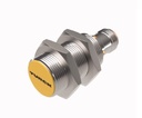 Sensor inductivo,Cañón roscado, M18 x 1 Latón cromado Amplio rango de detección CC 3 hilos, 10…30 VCC Contacto NA, salida PNP Conector macho M12 x 1