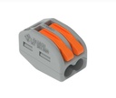 Bornera de conexión con palancas; para cualquier tipo de conductor; máx. 4mm²; 2 conductores; Carcasa gris; Temperatura ambiente máxima 40°C; 2,50 mm²; gris