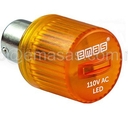 Luz Piloto LED marca EMAS Serie IKML; Color Amarillo Diametro 22mm Alimentación 110VAC      