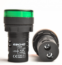 Luz Piloto LED Marca EBCHQ Serie EBC; Color  Verde Diametro 22mm Bobina 220VAC            
