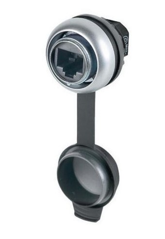 Conector M22 de la serie Moeller® de Eaton, RJ45 hembra, 8/8, cat. 5e, anillo frontal color titanio