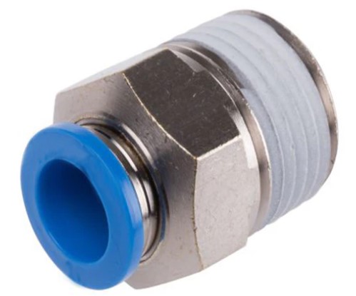 Accesorio de aire de plástico recto, rosca exterior de 1/4 de pulgada, manguera de 8 mm - Modelo TPC-08-02