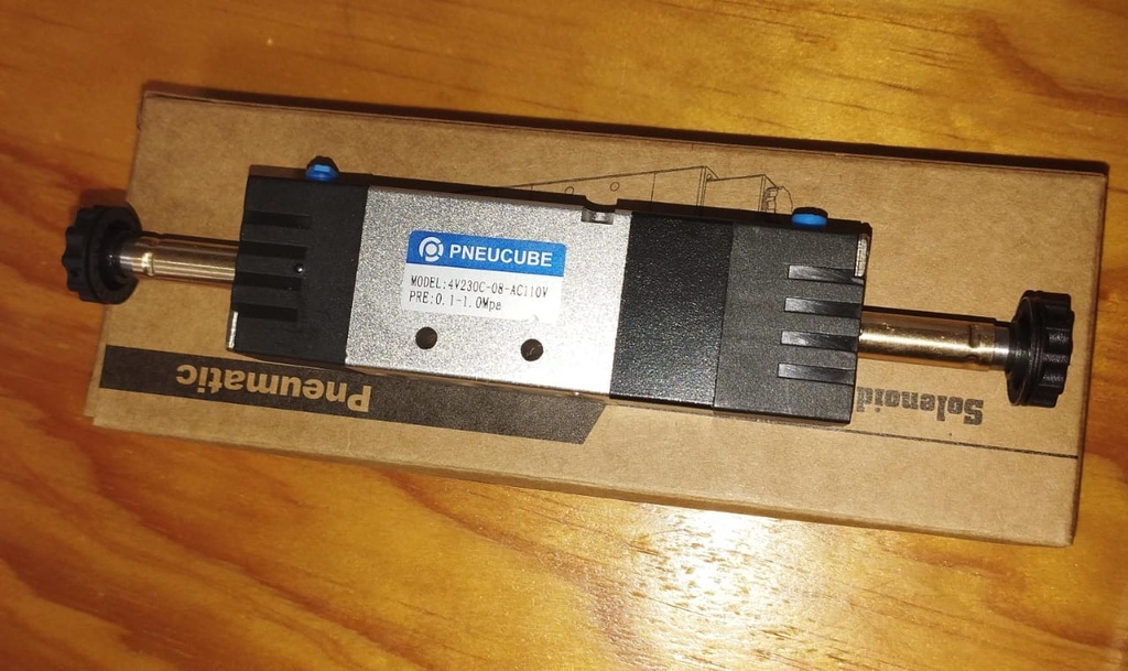 Válvula solenoide neumática de alta calidad de 5/2 vías, 5 vías, 2 posiciones, con acción piloto 4v210-06 4v210-08 y conector LED (Sin bobina)