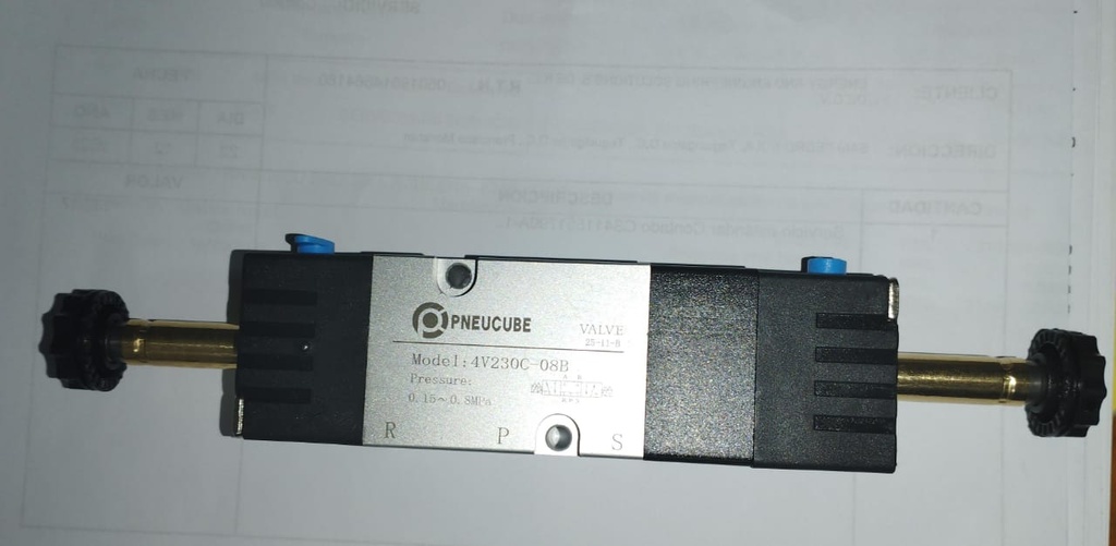 Válvula de aire solenoide 110v, 0.15~0.8MPa (Sin bobina)