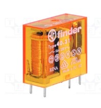 Mini relevador 5 pines (SPDT), 10 A, 24 VCA, montaje en bases 9503SPA o 9563SMA