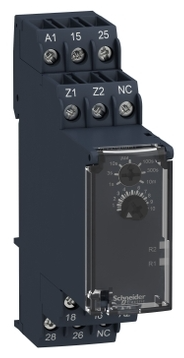 Relé Temporizador retardo a la desconexión, marca Schneider Electric Serie Harmony ; Bobina 24-230VAC/DC Contactos CO 2. (0.05-10min) 