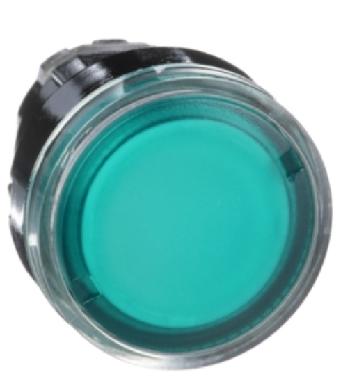Pulsador marca Schneider Electric Serie Harmony XB4; Color Verde Iluminado momentáneo Diámetro 22mm 