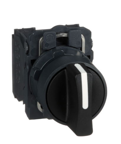 Selector 3 posiciones, sostenido, negro 22m con mango - 2NO