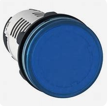 Luz piloto monolitico marca Schneider circular Azul 230VAC 22mm