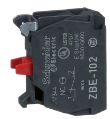 Bloque de Contactos marca Schneider Electric Serie Harmony XB4; Contactos NO 0 Contactos 1NC 