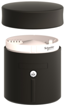 Base de Torreta c/Tapa marca Schneider Electric Serie Harmony XVB; Color Negro Diámetro 70mm 