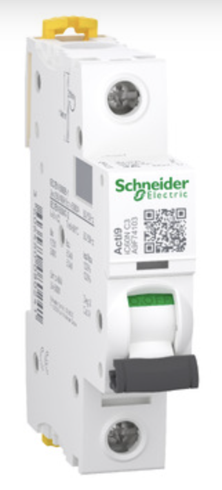 A9F74103 A9F74103 Schneider Electric Imagen del producto  1 videos Interruptor Termomagnético Riel Acti9 iC60N 1P 3A curva C
