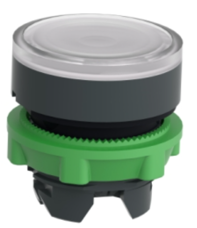 Pulsador marca Schneider Electric Serie Harmony XB5; Color Blanco Iluminado momentáneo Diámetro 22mm 