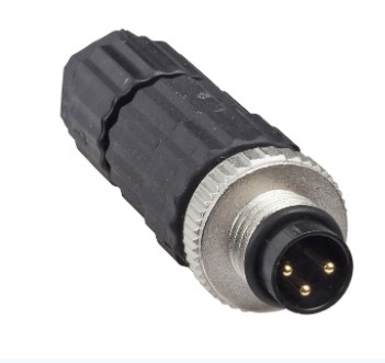 Conector macho M8 de 3 pines, recto, prensaestopas M9,5 x 1