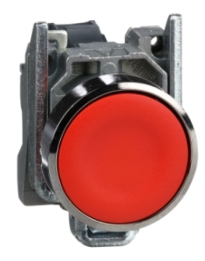 Pulsador marca Schneider Electric Serie Harmony XB4; Color Rojo No Iluminado momentáneo Diámetro 22mm 