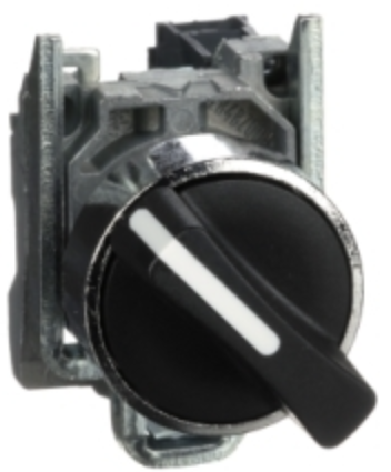 Selector marca Schneider Electric Serie Harmony XB4; Sostenido, Color Negro No Iluminado posiciones 2 Diámetro 22mm, 1NO.