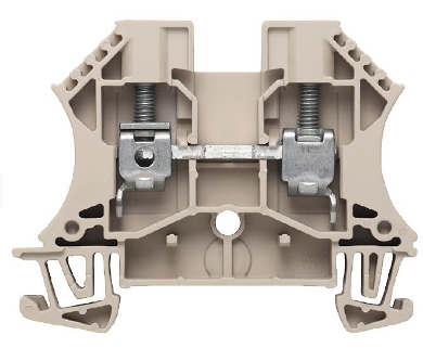 Bornera 6mm² marca Weidmuller serie WDU 1 nivel 41A, calibre 22-8AWG conexión brida Tornillo