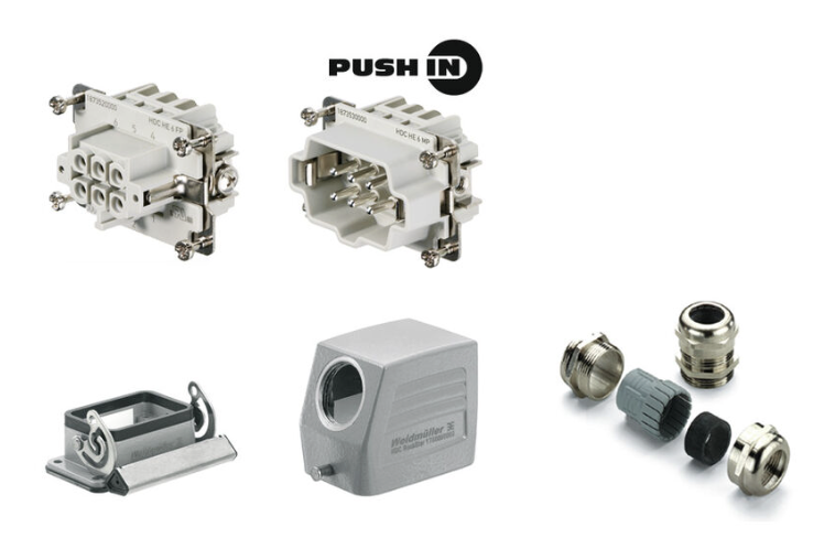 HDC KIT HE-P 06.10 M RockStar® HDC - Kits-Conectores industriales, Kit, HE, Tamaño de instalación: 3, Polos: 6, PUSH IN, 500 V, 24 A, Fundición inyectada de aluminio, M 20