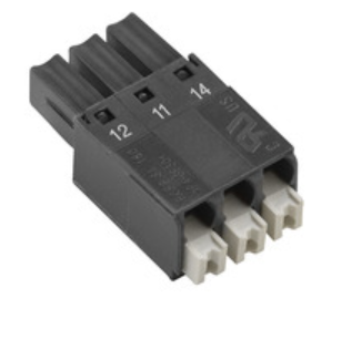 Conector / Enchufe de 3 Vías marca Weidmüller Serie VPU; conexión Tipo push in     