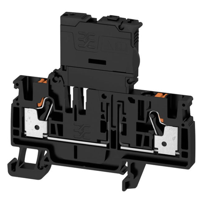 AFS 4 2C BK Bornera portafusibles, PUSH IN, 4 mm², 400 V, 6.3 A, negro