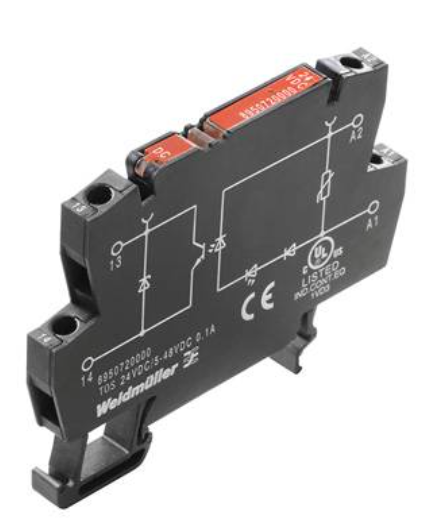 Relé estado solido marca Weidmüller Serie TERMOPTO; Bobina 12VDC, salida 5-48VDC, Contactos 1NO    