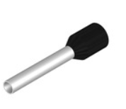 Terminal / Conector Tubular marca Weidmüller H1.5/18D SW; calibre 16AWG Color Id. Negro Unidades x100