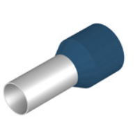 Terminal / Conector Tubular marca Weidmüller H16/22D BL; calibre 6AWG Color Id. Azul Unidades x100   