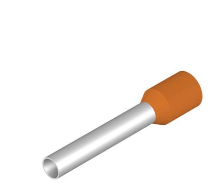 Terminal / Conector Tubular marca Weidmüller H4/26T OR; calibre 12AWG Color Naranja Unidades x100