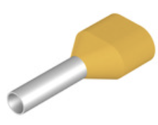 Terminal tubular doble, 11 mm, 8 mm, amarillo 17AWG  H1,0/15 ZH GE PAQUETE 100 UNIDADES