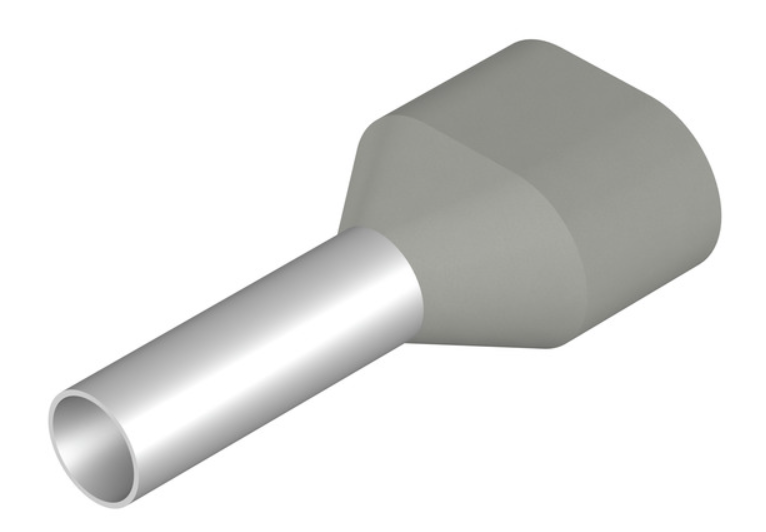 Terminal / Conector Tubular Doble marca Weidmüller H4/22D; calibre 12AWG Color Id. Gris Unidades x100