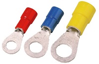 Terminal / Conector de Ojo marca Weidmüller Serie LIR 2.5M5; calibre 16-14AWG Color Id. Azul Unidades x100   